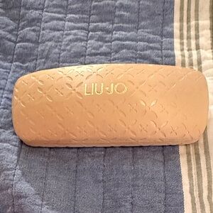 Liu Jo Embossed eye glass or sunglasses Case. color is like light blush pink.
